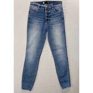 KUT From The Kloth KP1476MA3 Raw Cuff Exposed Button Fly Stretch Jeans. Size 2.